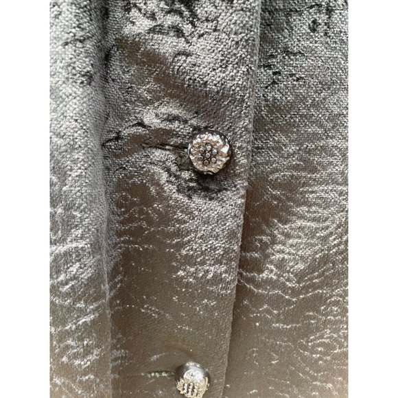 Vintage Black Crushed Velvet Coat With Fur Collar - Picture 8 of 16